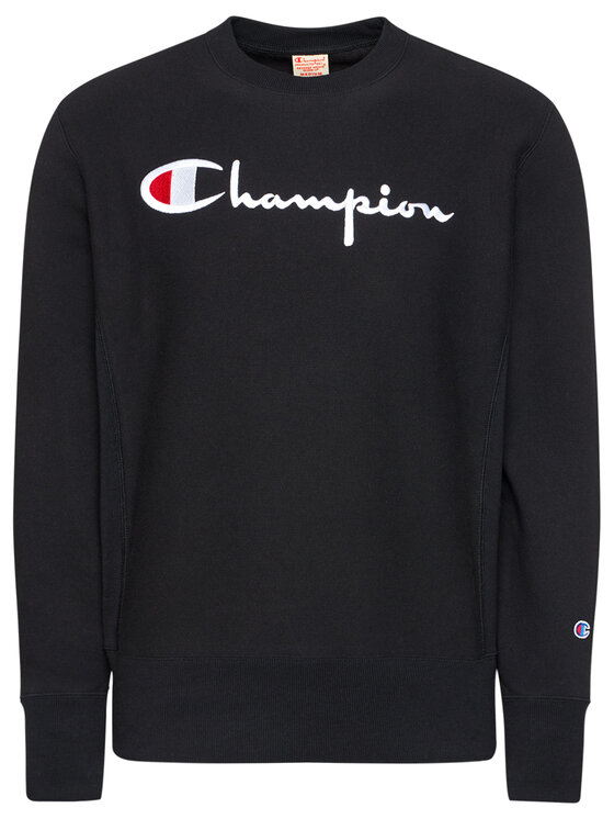 Champion Champion Μπλούζα Script Logo 215211 Μαύρο Custom Fit