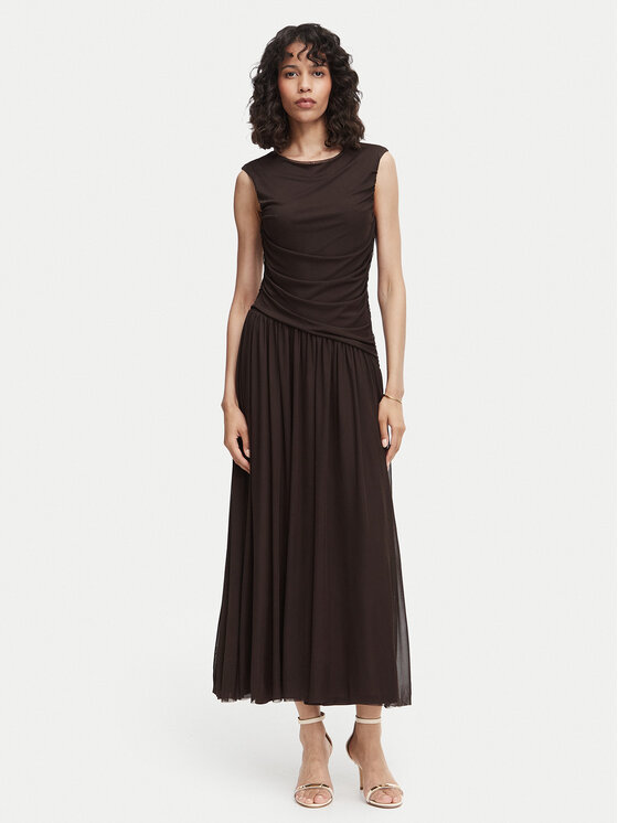 Vero Moda Rochie de seară Penelope 10351455 Maro închis Regular Fit