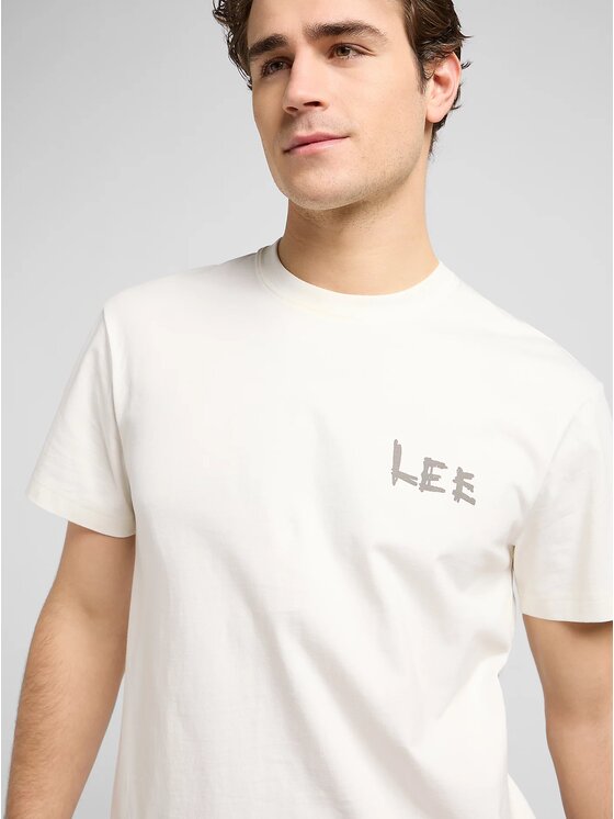 Lee Lee T-Shirt RELAXED GRAPHIC TEE Biały Relaxed Fit