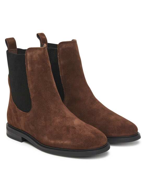 Tommy Hilfiger Tommy Hilfiger Μποτάκια με λάστιχο Flag Boot FW0FW08780 Καφέ