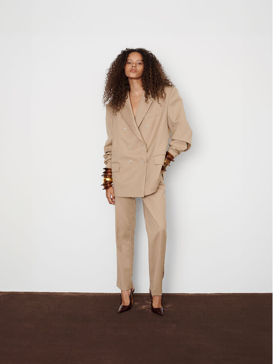 La Mania La Mania Pantalone da abito DANA 2 Beige Classic Fit