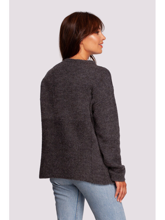 BeWear BeWear Sweter BK091 Czarny Modern Fit