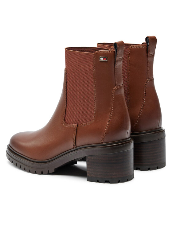 Tommy Hilfiger Tommy Hilfiger Kotníková obuv s elastickým prvkem FW0FW08163 Hnědá