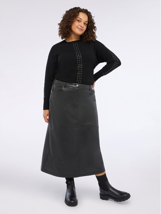Fiorella Rubino Fiorella Rubino Gonna midi 1307L000501N033 Nero Regular Fit