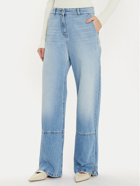 TWINSET TWINSET Traperice 242AT2272 Plava Wide Leg
