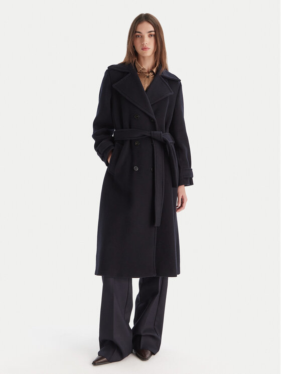 Marella Marella Cappotto di lana Balcone 2523016112 Blu scuro Regular Fit