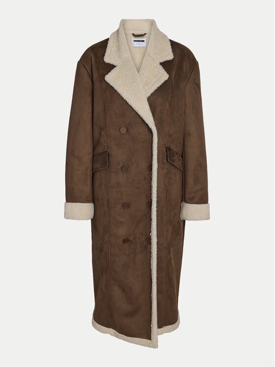 Noisy May Noisy May Cappotto in shearling Dila 27031455 Marrone Regular Fit