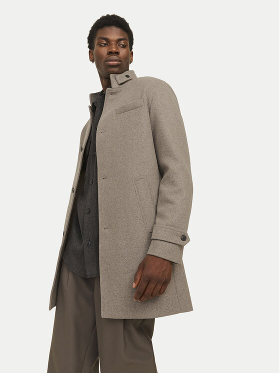 Jack & Jones Jack & Jones Wollmantel Melton 12258672 Beige Regular Fit