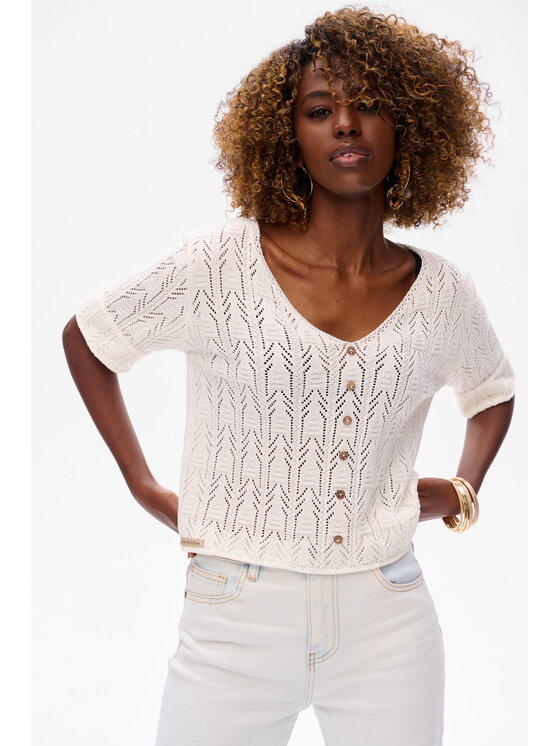blue shadow blue shadow Bluzka Nadin Écru Regular Fit