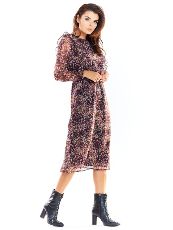 Awama Awama Sukienka A314 Kolorowy Basic Fit