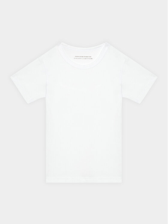 United Colors Of Benetton United Colors Of Benetton Σετ 2 T-Shirts 3OP80M018 Λευκό Regular Fit