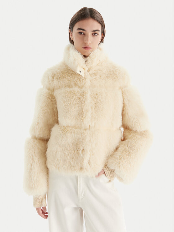 Patrizia Pepe Patrizia Pepe Шуба 2O0174 E077 W405 Écru Regular Fit