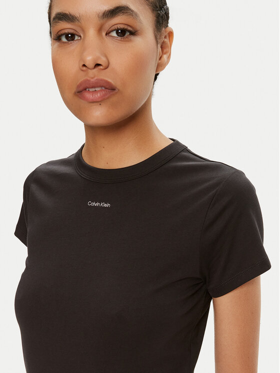 Calvin Klein Calvin Klein Marškinėliai Nano Logo K20K207212 Juoda Slim Fit