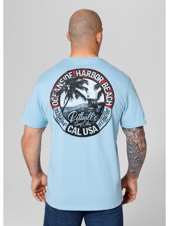 PITBULL PITBULL T-Shirt Koszulka Błękitny Regular Fit
