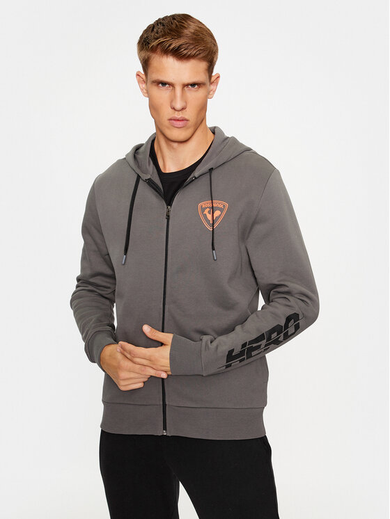 Rossignol Mikina Hero Fz Hoodie RLMMS10 Sivá Regular Fit