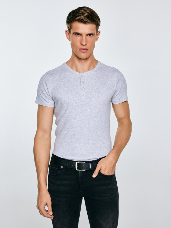 BIG STAR BIG STAR T-Shirt BASICAG Szary Slim Fit
