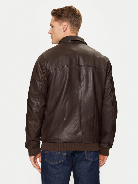 Mustang Mustang Lederjacke Sheep Vatika Veg 310-23-154 Braun Regular Fit