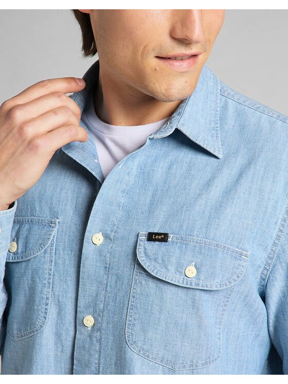 Lee Lee Camicia WORKER SHIRT Blu Regular Fit