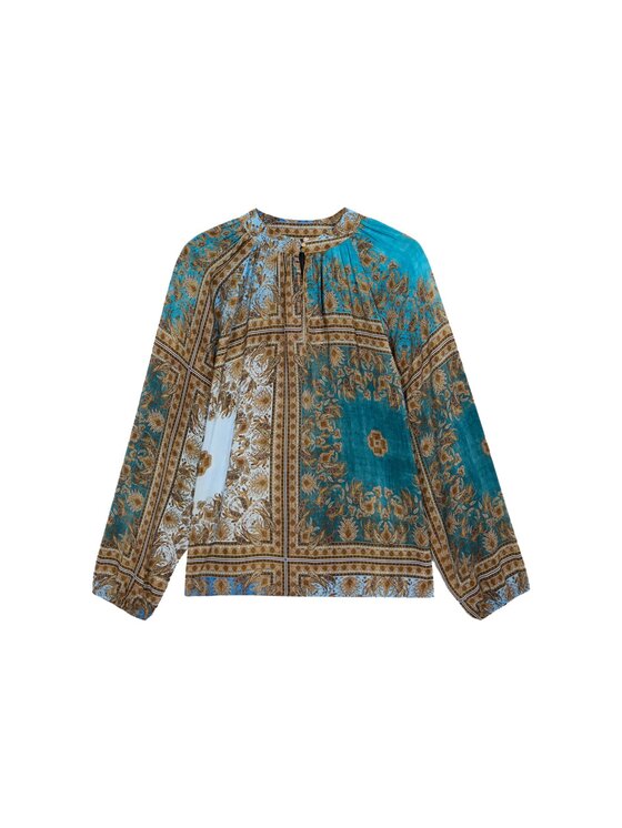 Oltre Oltre Blusa 2013J000778N0R4 Turchese Regular Fit