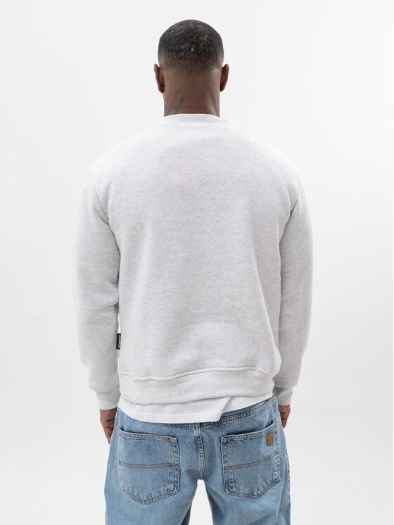Jigga Wear Jigga Wear Bluza Bluza Bez Kaptura Męska Szara Jigga Wear Badge M Szary Regular Fit