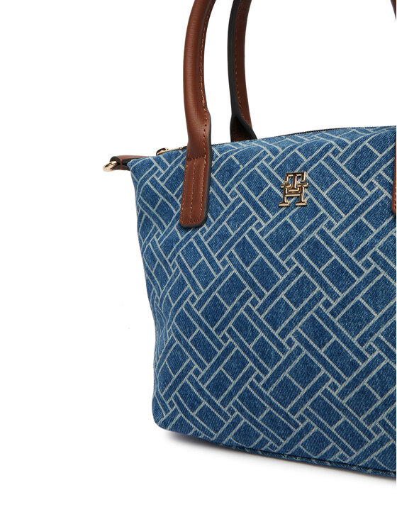 Tommy Hilfiger Tommy Hilfiger Τσάντα Popette Mini Tote Denim Flag AW0AW18612 Μπλε