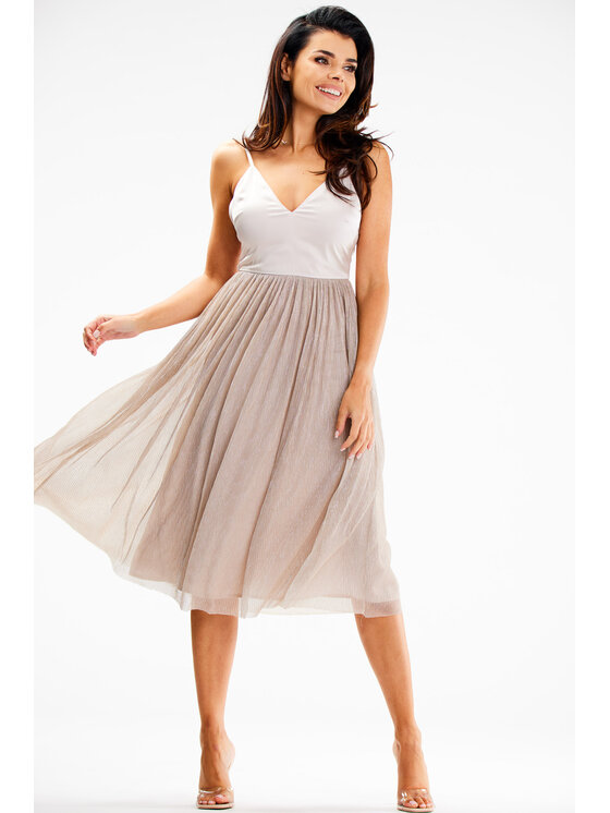 Awama Awama Abito da sera A624 Beige Basic Fit