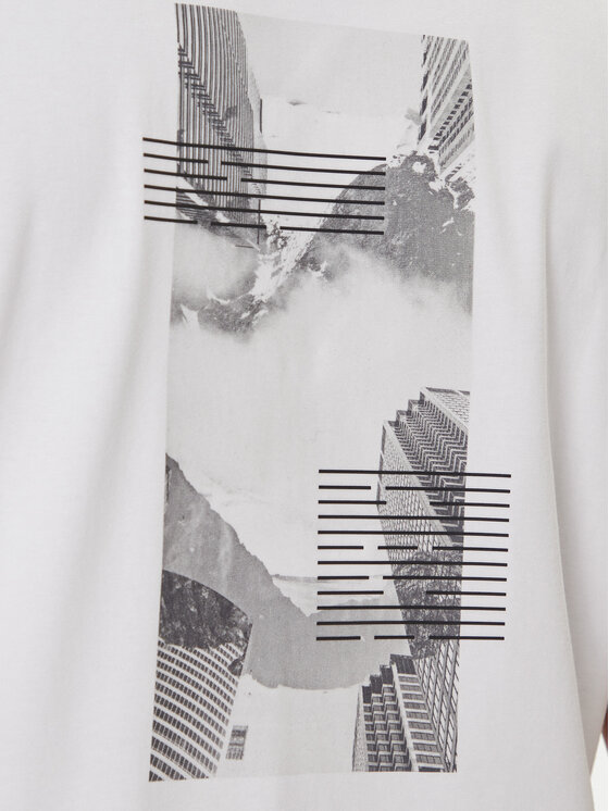 BOSS BOSS Tricou Stripe Zone 50548093 Alb Relaxed Fit