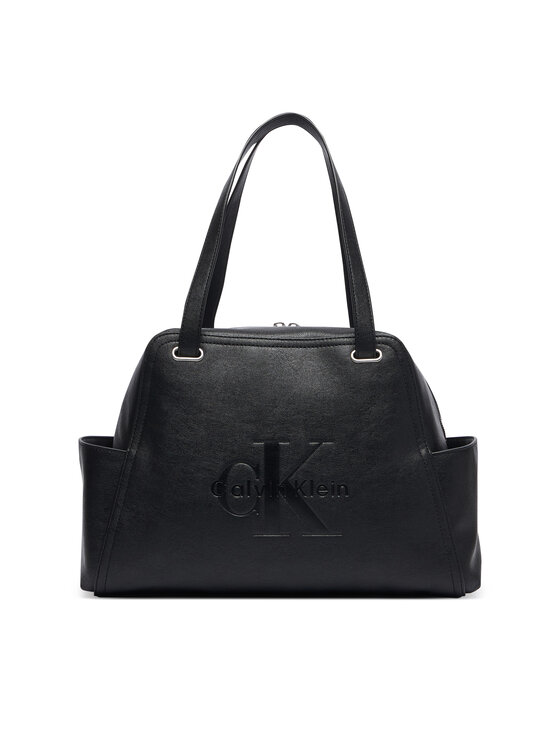 Calvin Klein Geantă Pockets Monologo Tote LV04F3689G Negru