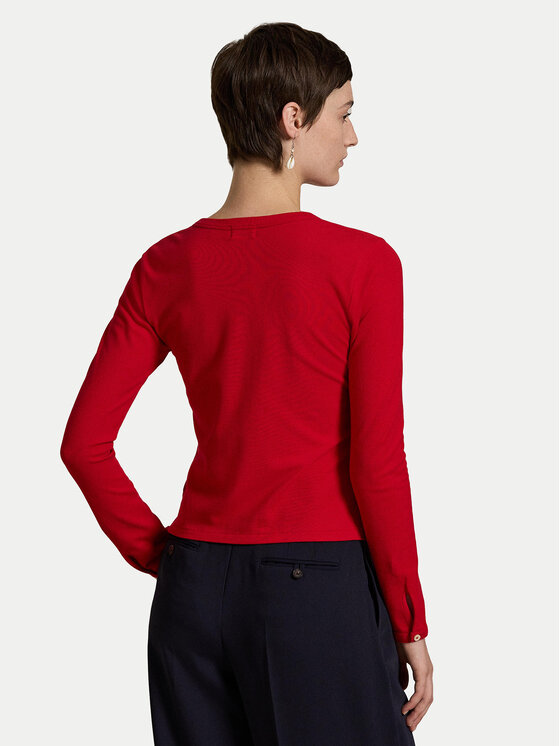 Polo Ralph Lauren Polo Ralph Lauren Kardigán 211941175006 Piros Slim Fit