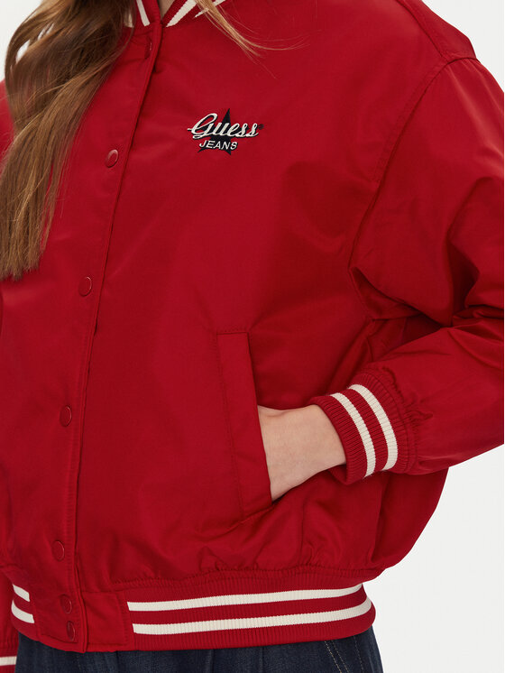 Guess Jeans Guess Jeans Bunda bomber W5RL43 WHAA2 Červená Regular Fit