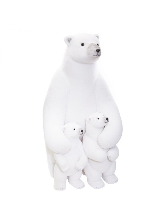 MIAhome MIAhome Figurka mama miś polarny z niedźwiadkami Biały