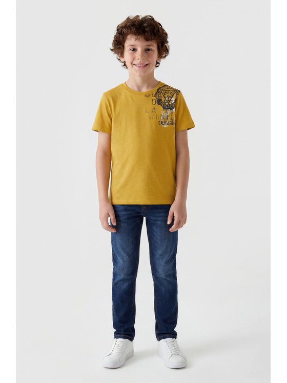 Guess Kids Guess Kids T-Shirt 183143 Żółty Classic Fit