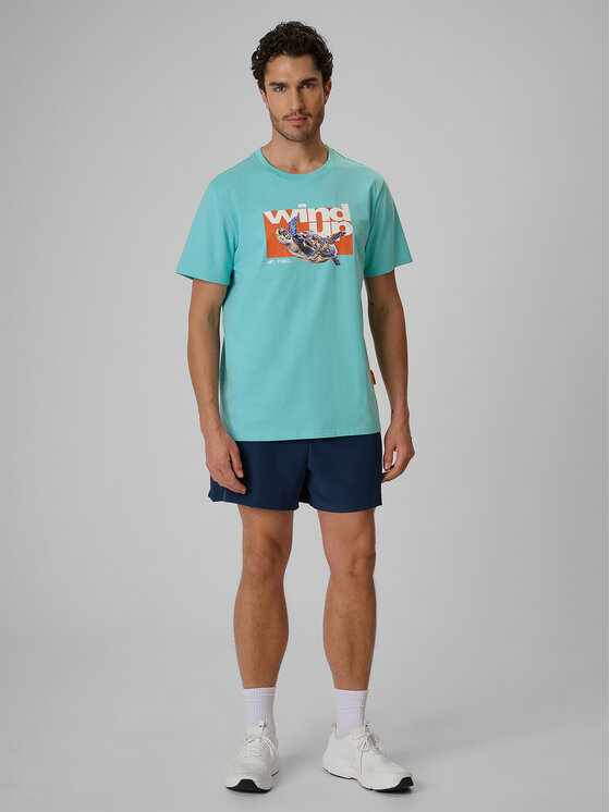 4F 4F T-Shirt FOB SUMMER Turkusowy Regular Fit