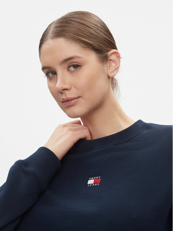 Tommy Jeans Tommy Jeans Majica dugih rukava Badge DW0DW17325 Tamnoplava Boxy Fit