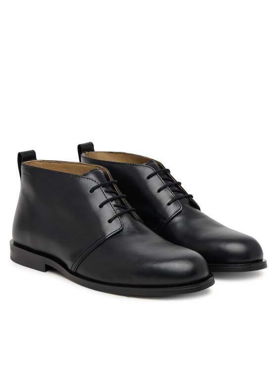 Calvin Klein Calvin Klein Šnurovacia obuv Ess Rubber Desert Boot Lth HM0HM01979 Čierna