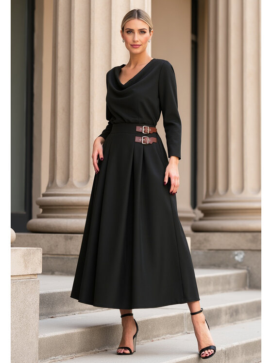 FIGL FIGL Gonna a trapezio M1156 Nero Flared Fit