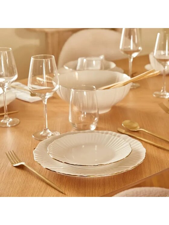 MIAhome MIAhome Komplet talerzy porcelanowych głębokich Daphne Biały