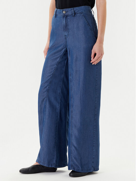 United Colors Of Benetton United Colors Of Benetton Pantaloni din material 4KHNDF09L Albastru Wide Leg