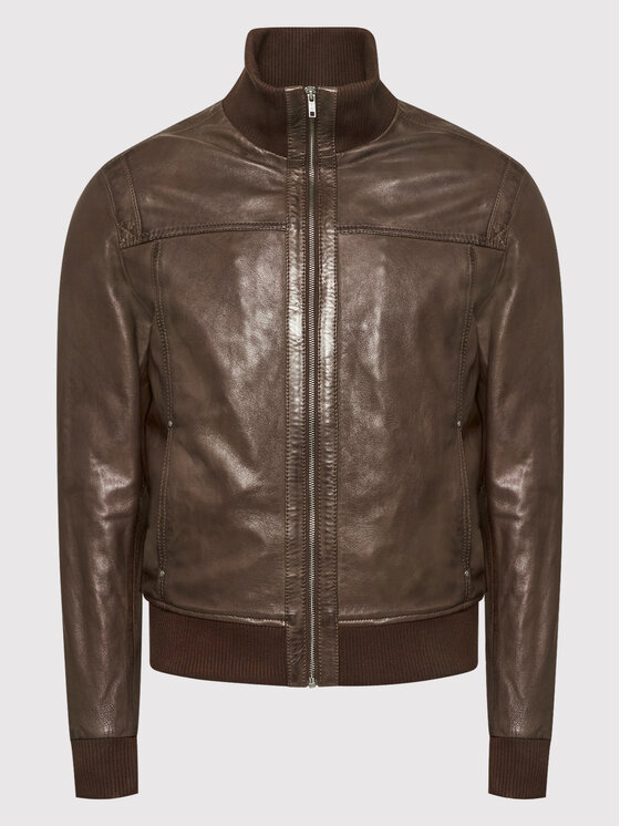 Serge Pariente Serge Pariente Geacă de piele Soul Maro Regular Fit