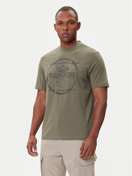 Napapijri Napapijri T-Shirt S-Bald NP0A88SF Zielony Regular Fit