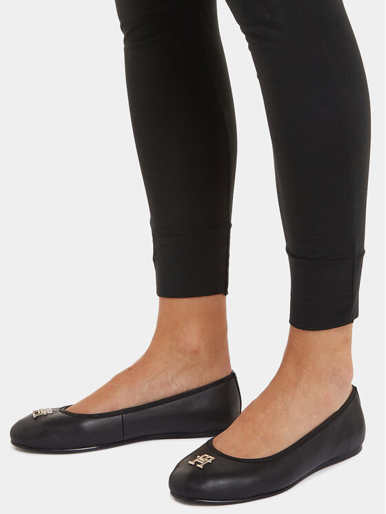 Tommy Hilfiger Tommy Hilfiger Ballerinas Th Leather Ballerina FW0FW07712 Schwarz
