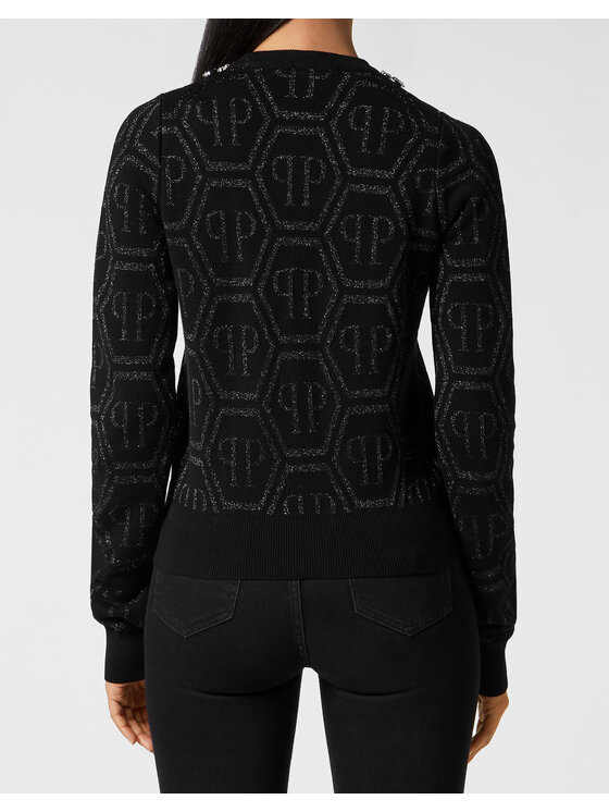PHILIPP PLEIN PHILIPP PLEIN Sweter 15281 Czarny Regular Fit