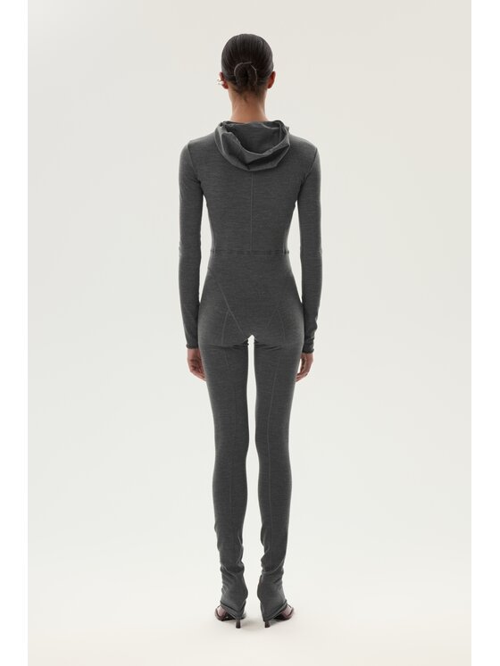 Laretaggio Laretaggio Kombinezon TERMO WOOL JUMPSUIT IN GREY Szary Slim Fit