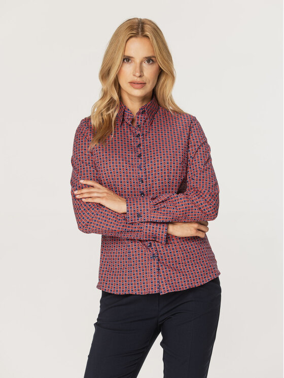 Willsoor Willsoor Koszula 61380 Czerwony Close Fit