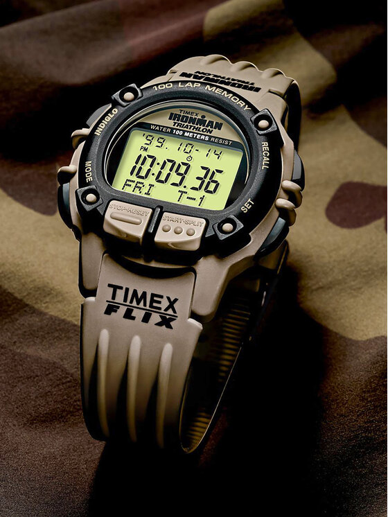 Timex Zegarek Ironman Flix 100 Lap TW5M63100 Beżowy | Modivo.pl