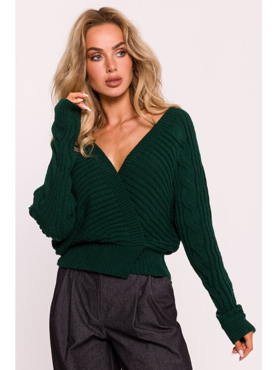 Made of Emotion Made of Emotion Sweter M809 Zielony Active Fit