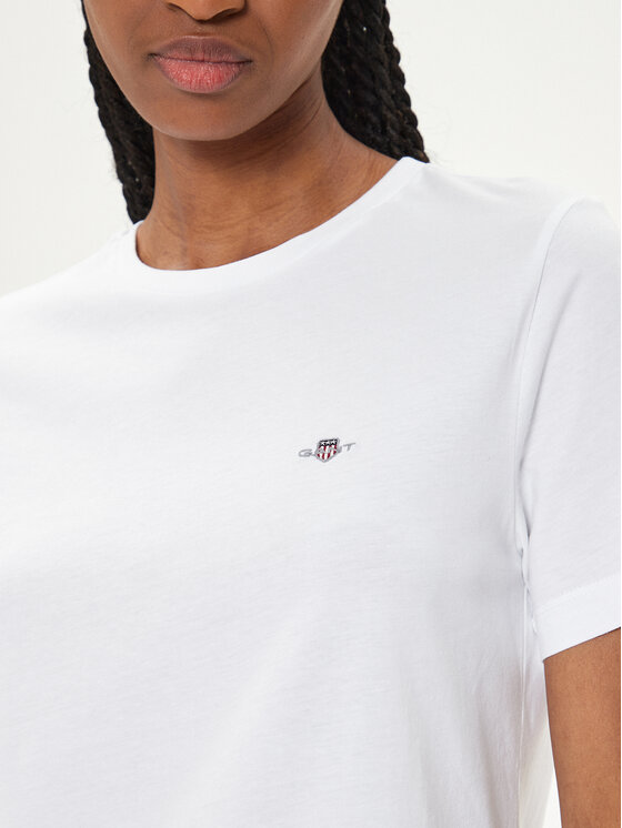 Gant Gant Tricou Shield 4200200 Alb Regular Fit