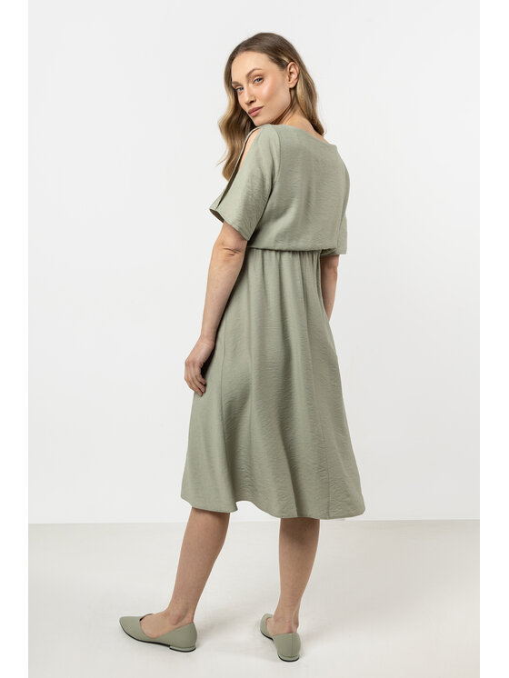 Awama Awama Sukienka letnia A716 Zielony Basic Fit