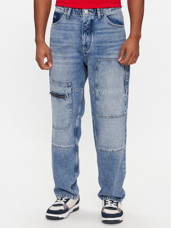 Tommy Jeans Džínsy Aiden Baggy Tapered Cargo Ah7032 DM0DM18083 Modrá Regular Fit