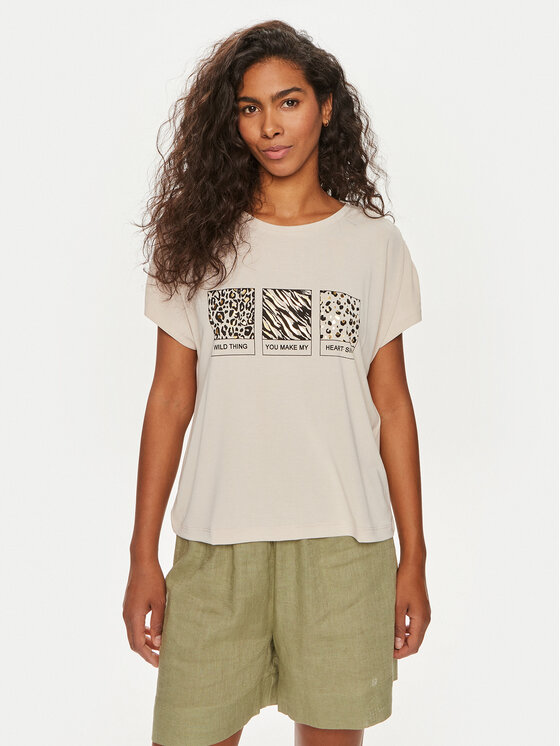 ONLY ONLY T-särk Free 15293567 Beež Regular Fit